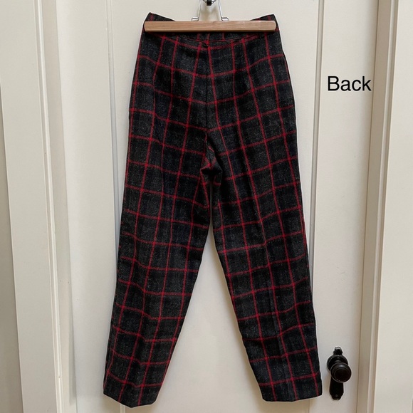Vintage 80s plaid wool blend pants - Picture 9 of 12